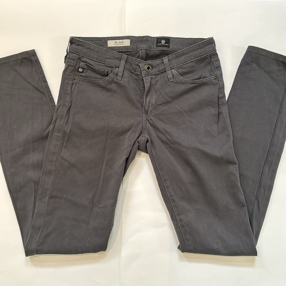 AG stilt cigarette leg brown sateen pants - Picture 2 of 6